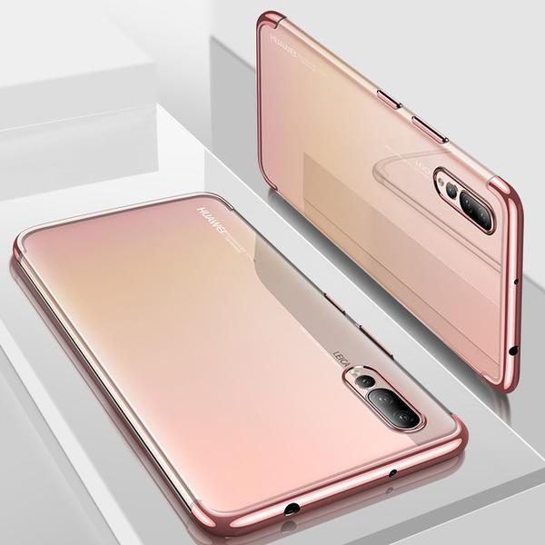 Funda Huawei Silicona gel Transparente con el borde metalizado - 4 Colores 3