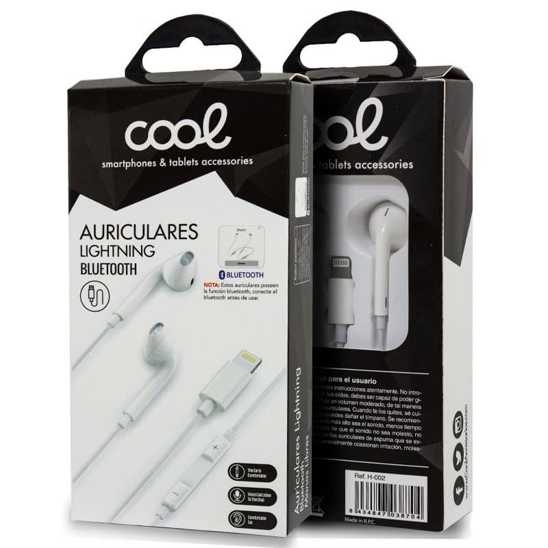 Auriculares Lightning Blancos Stereo Con Micro para iPHONE (Lightning Bluetooth) 5