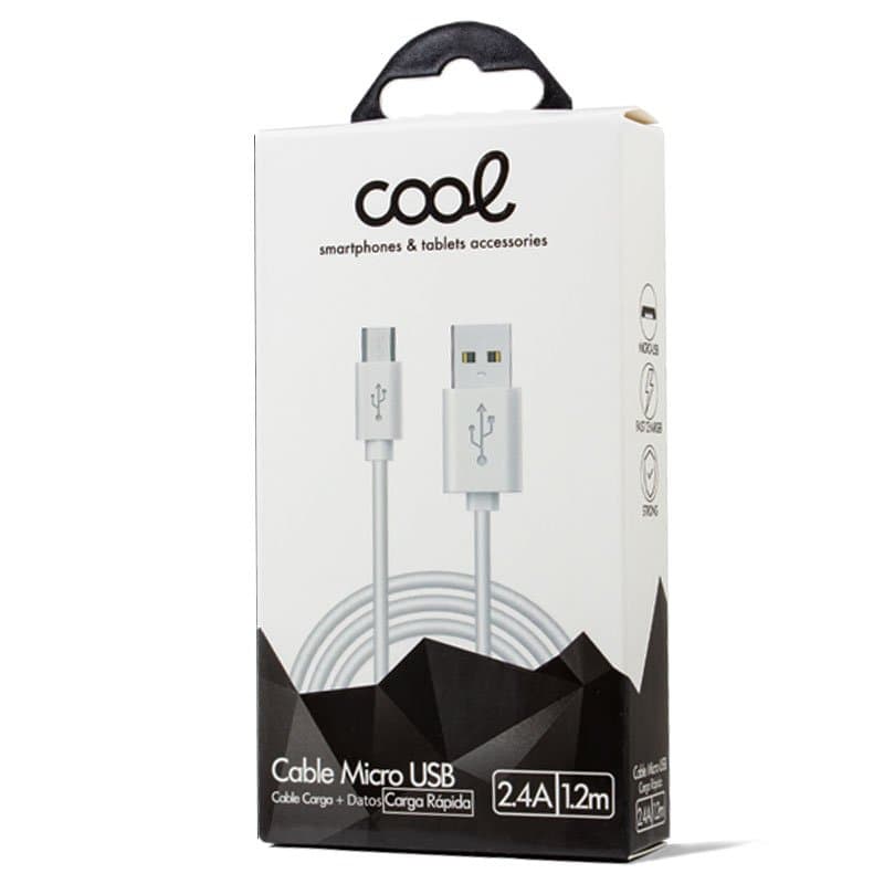 Cable Micro-Usb Compatible Universal 1.2 metros Blanco 2.4 Amp 5